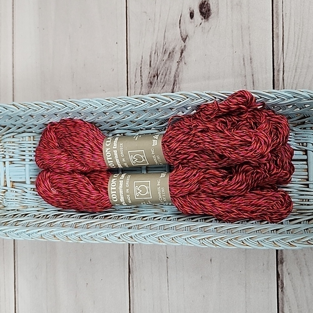 Tahki Tweedy Classic Cotton 216 Yds Variegated Pink Orange Brown Yarn